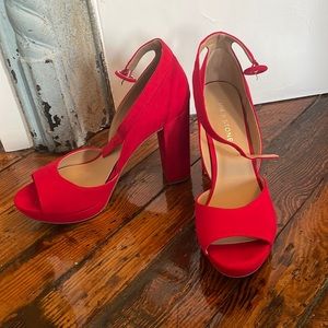 NWOT Sun & stone, red block heels